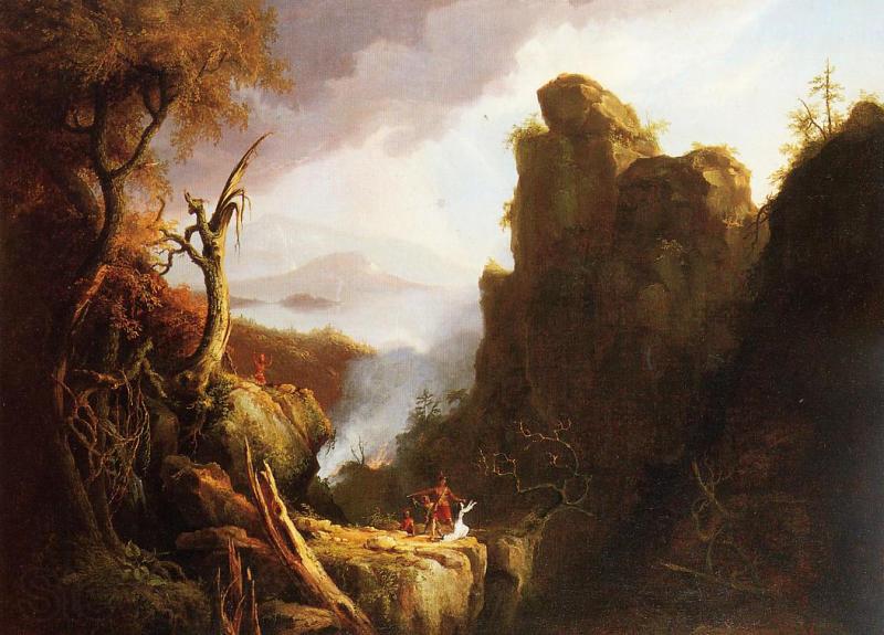 Thomas Cole Indian Sacrifice Norge oil painting art